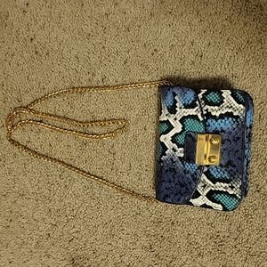 Blue snake like purse